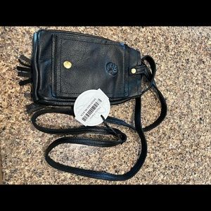 NWT black vegan leather crossbody phone purse